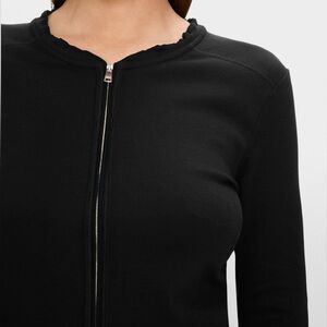 Rino Rossi Wool Blend Light Knit Black Zipper Cardigan